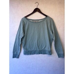 Pact Organic Cotton Scoop Neck Raglan Sweatshirt Blue Green Small